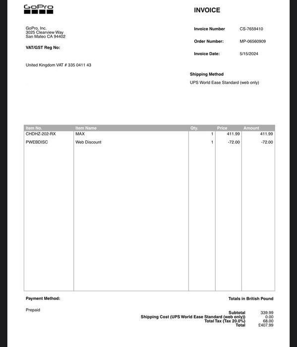 Go Pro Max 360° в много добро състояние без забележки!