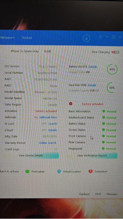 Продаю iphone 5s space grey