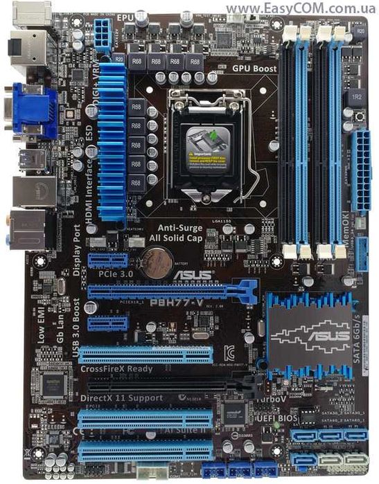 ASUS P8H77-V + процессор I7 2600 + 16 gb озу