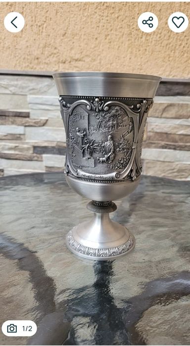 Pocal decorativ WMF – Carl Spitzweg – cositor (Germania)