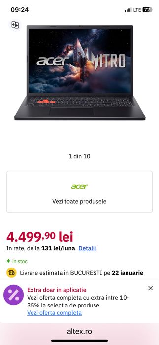 Laptop Acer Nitro 16 Lite i7