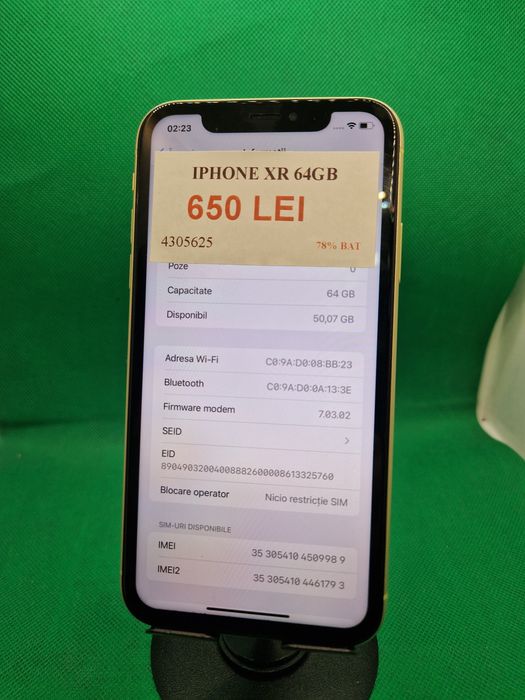 Iphone xr 64gb 78% bat•Amanet Lazar Crangasi•43056