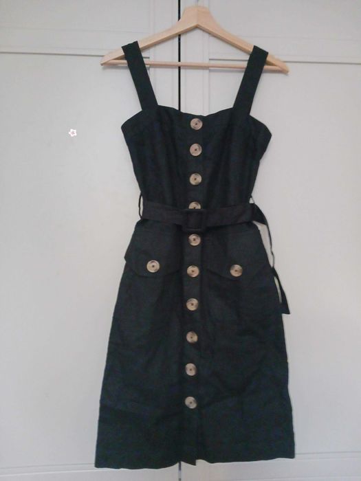 Accessorize Нова ленена рокля 55% лен, размер XS