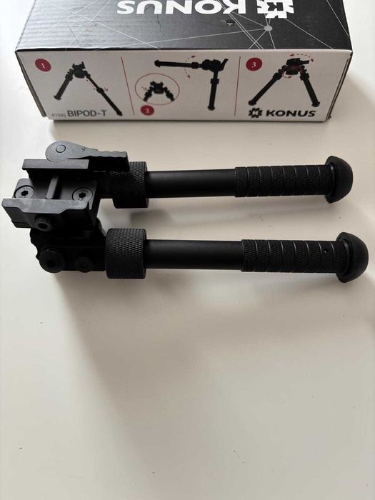 Bipod Konus T - Inălțime Ajustabilă- Prindere picatinny/weaver