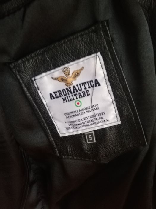 Geaca piele bărbati Aeronautica Militare Aviator S