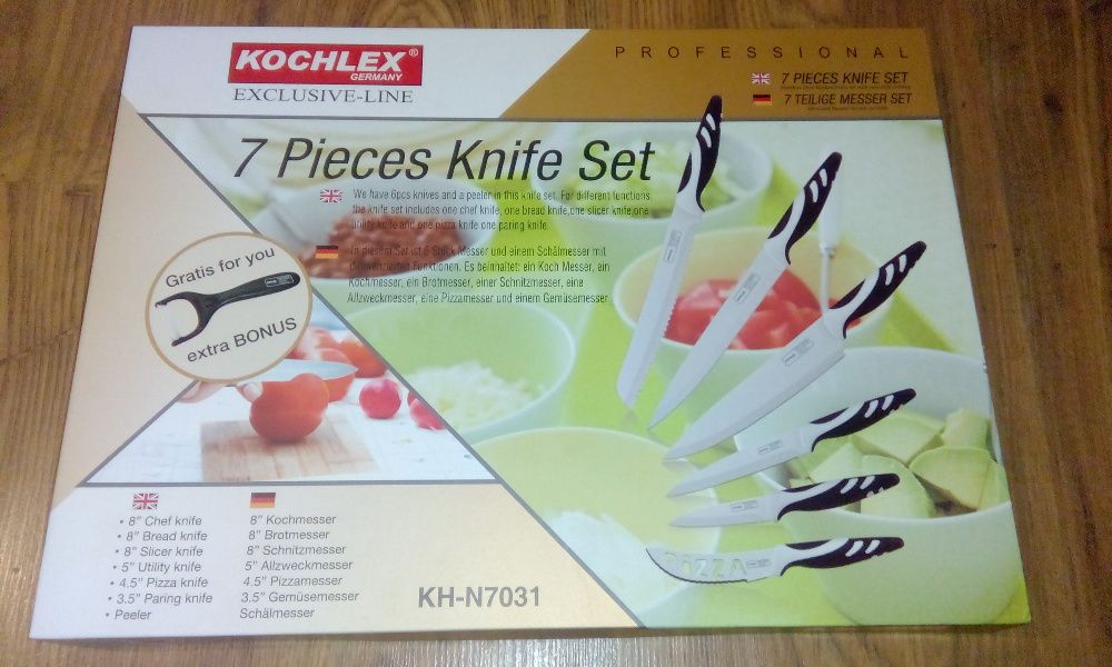 Комплект от 6 немски ножа + белачка KOCHLEX,