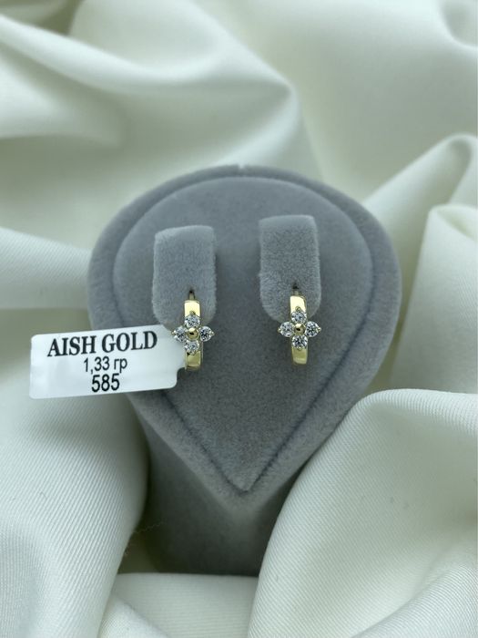 Детские серьги 585 золото, кизлар учун зираклар 585 тилла
