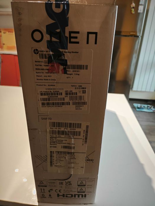 Геймърски монитор HP Omen 25i (165Hz, IPS, HDR) – Пълен комплект