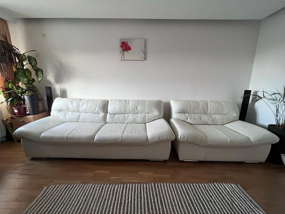 Set doua canapele din piele naturală Mobexpert -stare impecabila