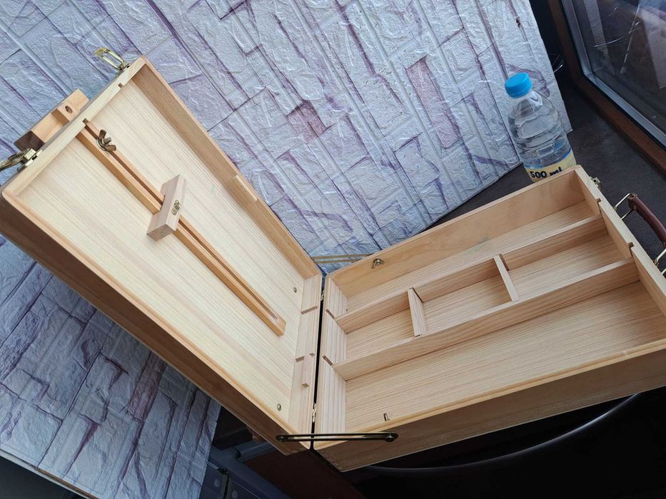 дървен кутия за бои за рисуване,статив