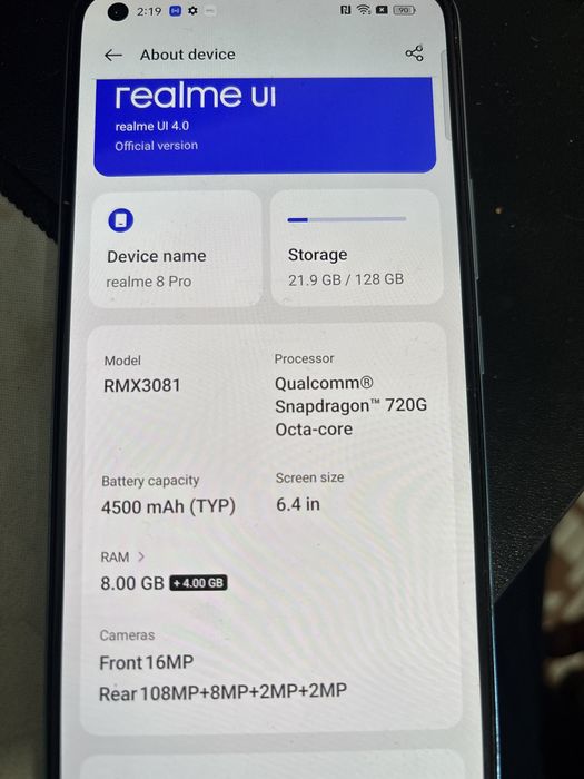 Realme 8 pro 128mp camera