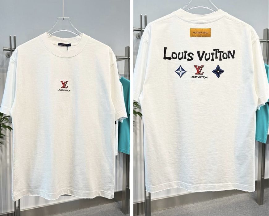 Tricou Louis Vuitton White  T-Shirt Alb [Verificare Colet] Caliate Premium