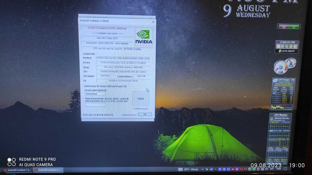 видеокарта  Palit GeForce GTX 1060 StormX 6GB GDDR5