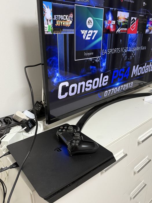 PS4 Slim 1TB ,Modat cu peste 30 de jocuri incluse