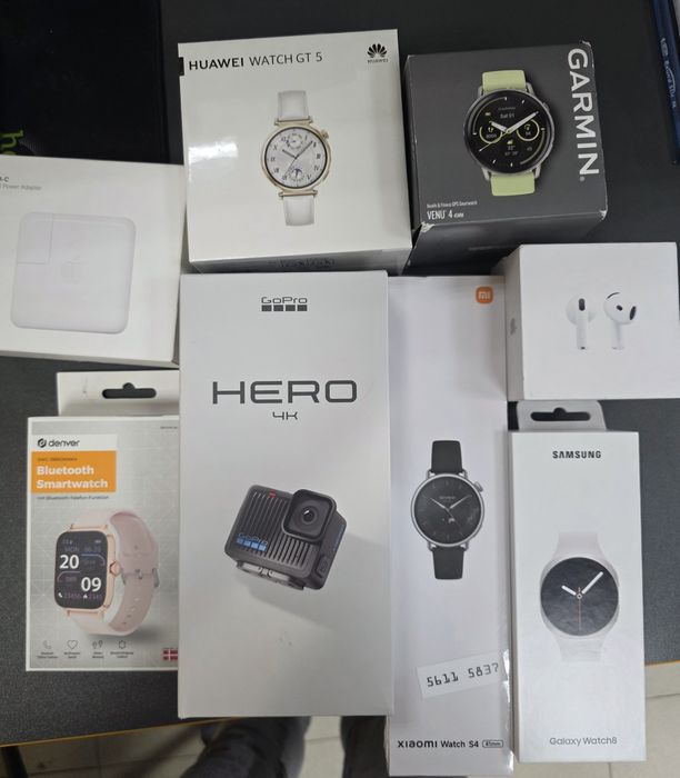 Часовници Garmin Venu , Samsung watch 8 , Xiaomi, GoPro, Huawei, AirPods 4