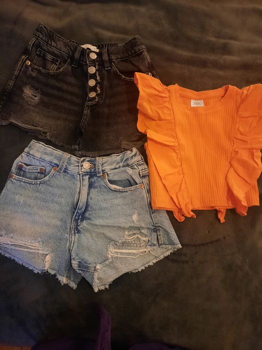 2 чифта къси панталонки и блукза на Zara.