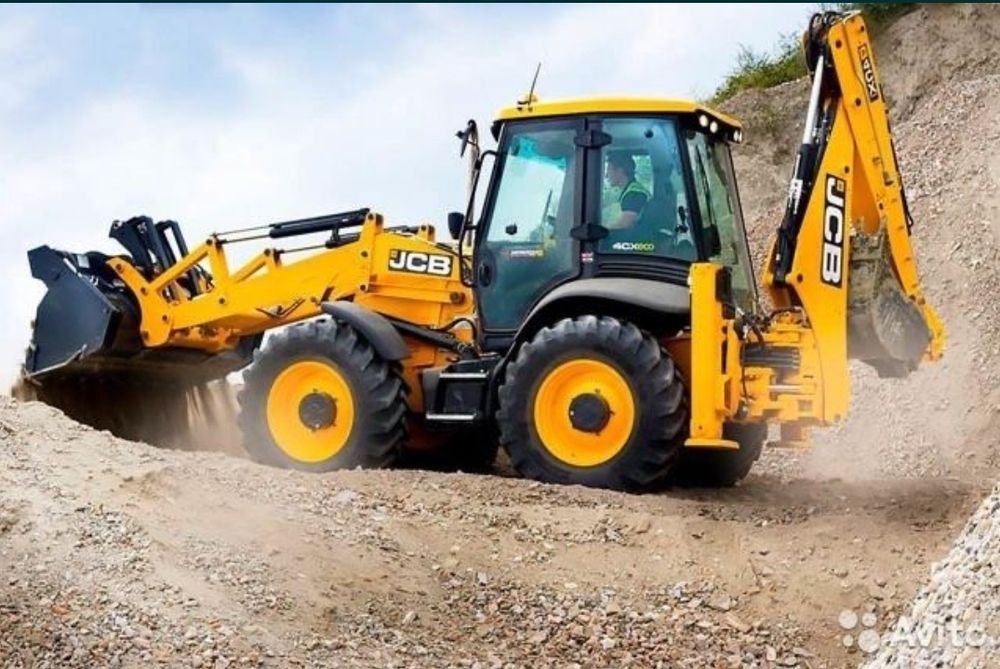 Услуги экскаватора погрузчика 3в1 тратор аренда петушок астана жсб jcb