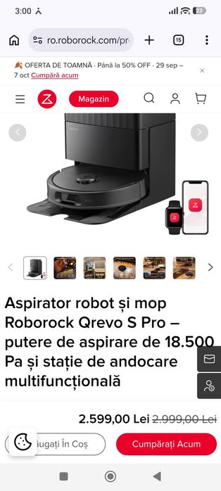 Vând robot de aspirare folosit foarte puțin