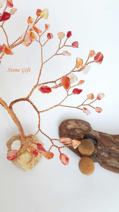 Дръвче Карнеол, Подрък Рожден ден, Декорация Сватба, Подарък Зодия