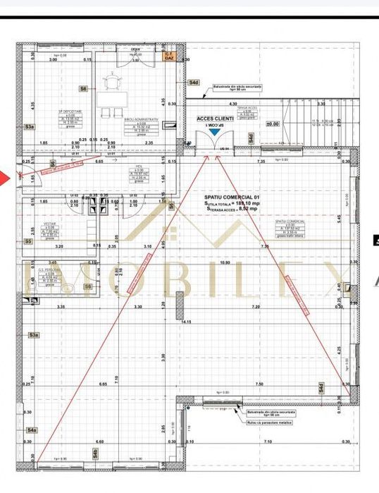Spatiu comercial NOU,pretabil cabinete,birouri ,comercial 189 mp