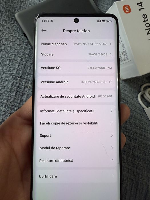 Redmi Note 14 pro 5g 256gb 3 cicluri