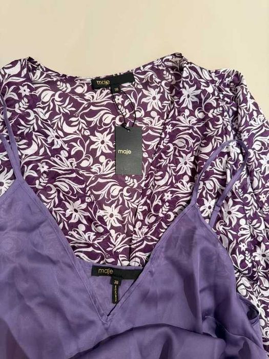 Rochie Maje lungă, fluidă cu mânecă lungă