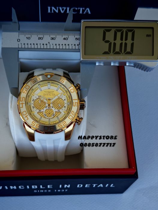 INVICTA Pogo White/Gold 50 mm, Инвикта нов мъжки часовник