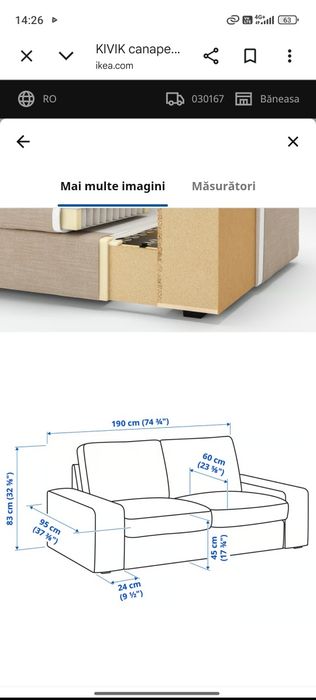 2 canapele kivik Ikea 3 și 2 locuri