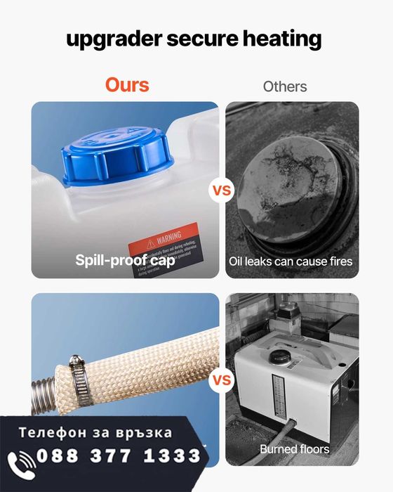 НЕМСКИ 8KW дизелов отоплител, суха дизелова печка + ЛЕД ФЕНЕР