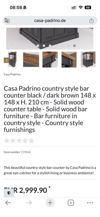 Corp mobilier bar in forma de L