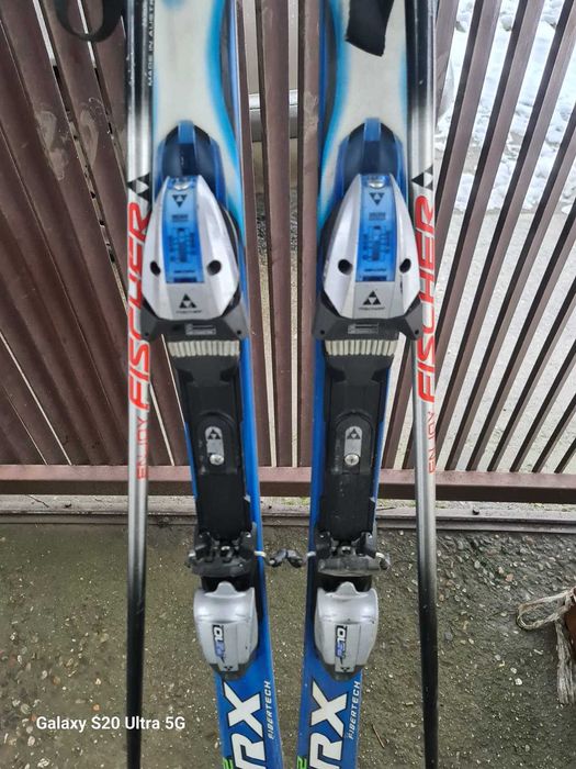 Schiuri alpine Fischer 170 cm, bețe, clăpari, set complet, stare bună