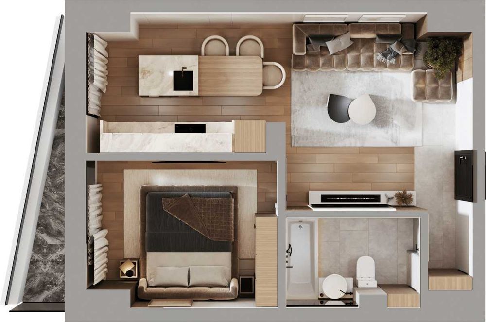 Apartament 2 camere Concept Life – Dacia, lângă Lidl – 61.500 €