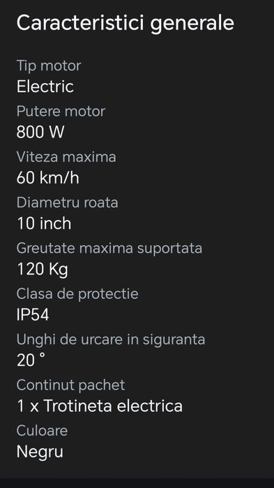 Trotineta electrica Ryder 800 warrior Amanet Crangasi Lazar 44299 cu încărcător 2154km