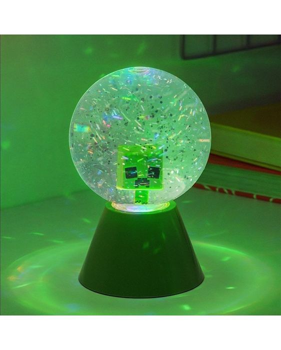 Лампа Paladone Games: Minecraft - Creeper (LED Glitter Ball)