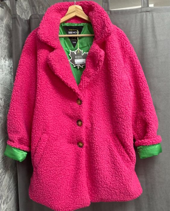 Ново дамско палто тип парка,зелено - 1бр,розово - 1бр