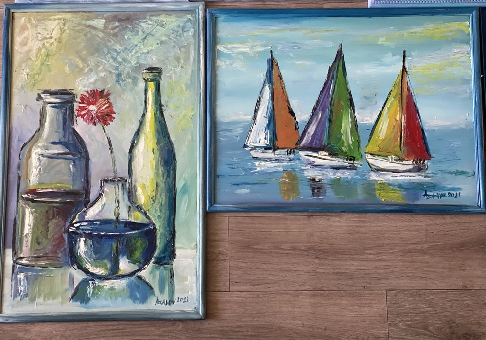 Картины маслом на грунтованом двп