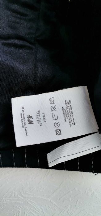 Vestă costum băiat H&M 9-12 luni Bleumarin închis cu dungi Ca nouă