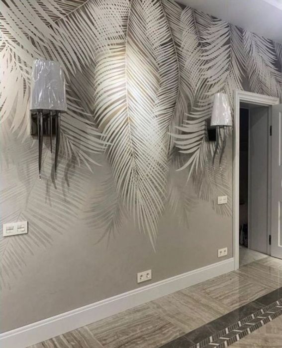 Поклейка обоев, галтели, плинтуса и молдинг.