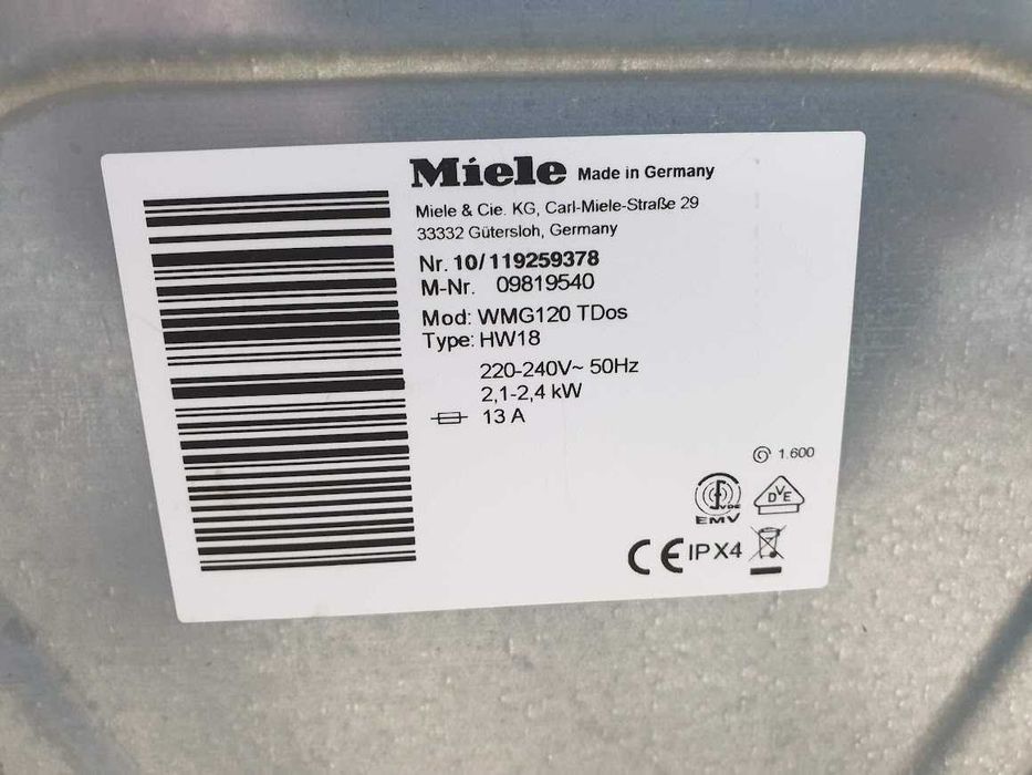 UK Miele W1 TwinDos Пералня Миеле 12м Гаранция