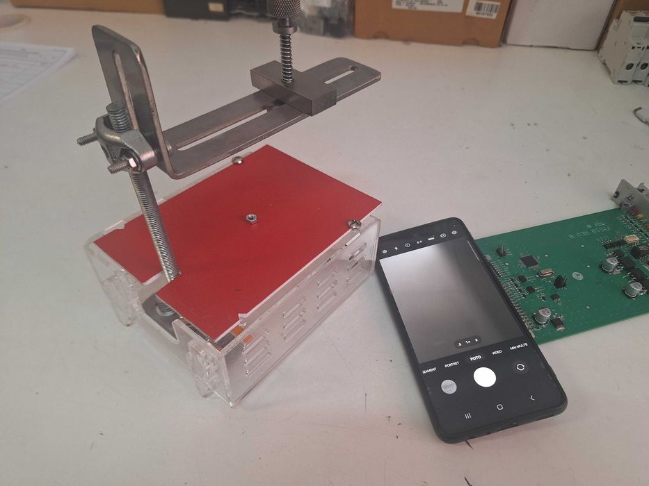 Hand made suprt microscop camera telefon mobil