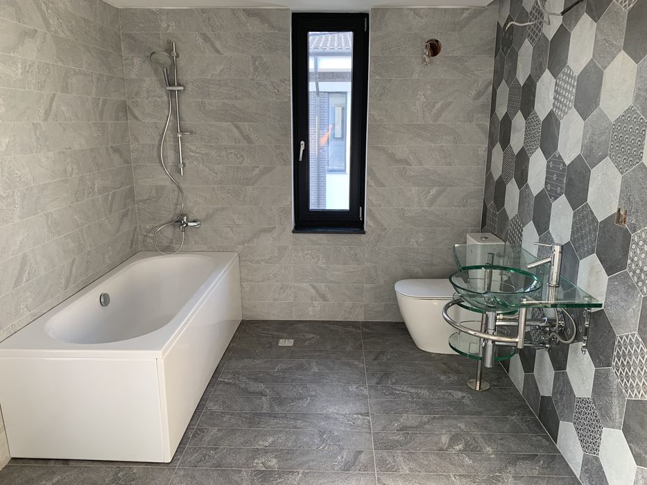 Lavoare de sticla Design cu baterie si scurgere inox incluse