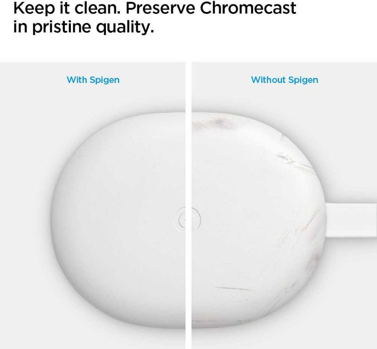 Spigen Silicone Fit кейс за Chromecast with Google TV (2020) – бял