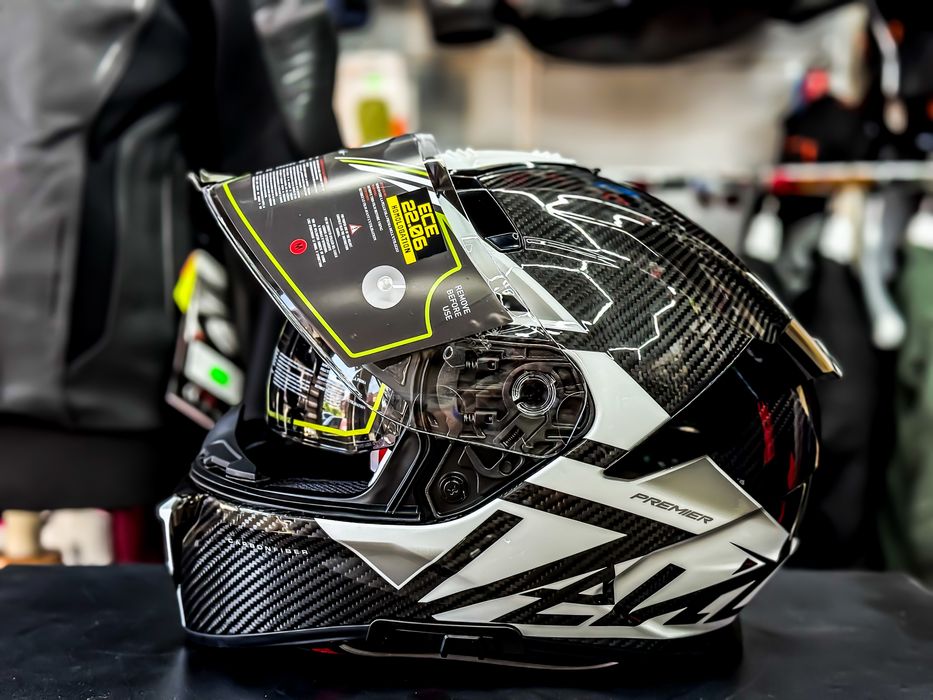 Casca Moto Premier Devil Carbon Gloss Grey , White