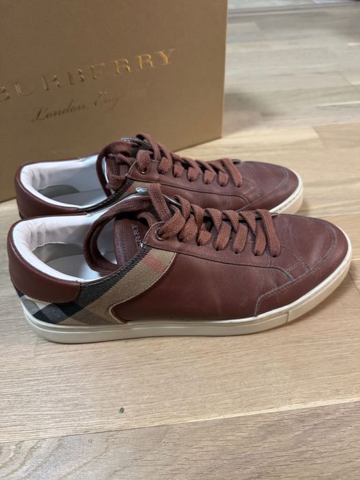 Sneakers Burberry Rettford Check originali, piele, mărimea 42, cu cutie