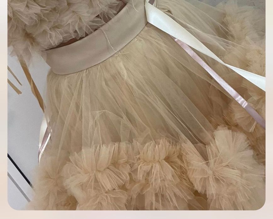 Официална пола с тюл и подплата