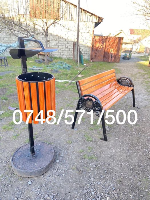 Bănci și coșuri pentru gunoi