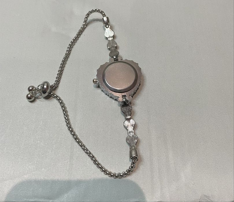 ceas argintiu inima quartz