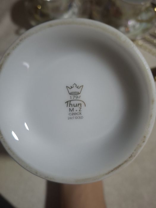 Thun Czech chinni servis, 24ct oltin, 6 kishilik