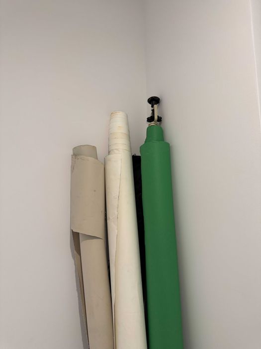 Kit studio foto video, fundaluri hârtie, vinyl gri, sistem prindere