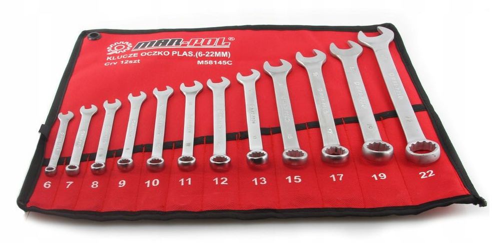 Полски Комплект 12 бр звездогаечни ключове MAR-POL от 6 до 22 мм ключ